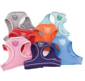 カスタマイズされた5サイズのステップイージーウォークエアメッシュ通気性ペットベスト反射犬ハーネスとリーシュセットPVCロゴ付き - Product Image 3