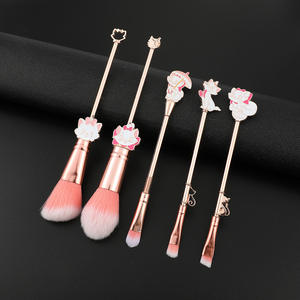 5 pièces blanc Marie chat maquillage pinceau ensemble or Rose mignon chat cosmétique brosse poudre ombre à paupières pinceau pour cadeau - Product Image 2