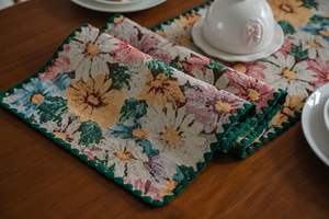 Coureurs <span class=keywords><strong>de</strong></span> <span class=keywords><strong>table</strong></span> populaires d'été d'Anne en gros <span class=keywords><strong>de</strong></span> <span class=keywords><strong>style</strong></span> champêtre-Botanical Floral Jacquard Poly-Cotton Fabric Straight Edge - Product Image 4