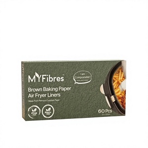 Papier sulfurisé européen pour friteuse à air, 22 x 22 cm, 60 pièces, pour friture, cuisson, pâtisserie, antiadhésif - Product Image 1