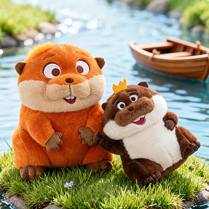 Peluche de castor, Peluche de lagarto con diseño de plan de transformación de castor, Muñeco de peluche tipo almohada - Product Image 4