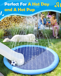 Alfombra de Juego Antideslizante de PVC Azul de 67 Pulgadas para Mascotas, Rociador para Perros, Juguetes para Exteriores, Productos de Baño, Accesorios para Perros Grandes, para Piscinas - Product Image 4