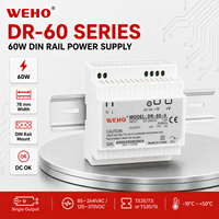 Fuente de Alimentación Ultrafina para Riel DIN Serie DR de 60W 5V 12V 15V 24V con Salida Única para Control de Acceso y Monitoreo de Seguridad