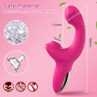 Potente Vibrador Dildo de 20 Modos, Estimulador de Clítoris con Succión al Vacío, Juguete Sexual para Mujeres con Movimiento de Dedos