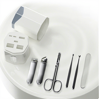 Ensemble de coupe-ongles verticaux en acier inoxydable, 6 pièces, Kit d'outils de manucure et de pédicure légers et portables, Kit de manucure pour soins personnels
