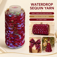 Fil à paillettes en forme de goutte d'eau pour Noël, idéal pour les loisirs créatifs, le crochet, le tricot, les cadeaux. Vente en gros, fournisseur OEM Chine, Polyester/Nylon Tuyi.
