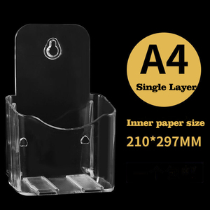 Clear <strong>Acrylic</strong> Desktop File Organizer Office Document and Magazine Rack Brochure Storage <strong>Stand</strong> Catalog Display Rack - Product Image 4