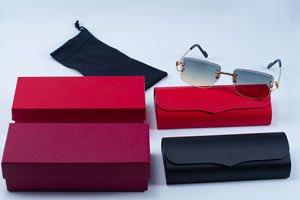 Lunettes de soleil de marque de luxe unisexe pour créateur de mode, UV400, monture carrée sans bordure - Product Image 6