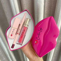 Nouveaux kits populaires pour les lèvres avec crayon à lèvres, rouge à lèvres et gloss 3 en 1, kit de gloss à lèvres hydratant scintillant végétalien, marque privée