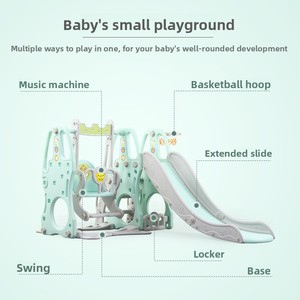 Ensemble de glissade et de balançoire multifonctionnel en plastique HDPE pour enfants en bas âge <span class=keywords><strong>avec</strong></span> but de football pour les écoles et les aires de jeux à domicile - Product Image 6