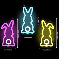 Luz LED decorativa de PVC con letrero de conejo de neón azul personalizable para niños IP67 Aplicación DE PAISAJE