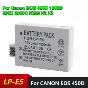 La nouvelle batterie LP-E5 7.4V 1600mAh convient aux appareils photo <span class=keywords><strong>Canon</strong></span> EOS 450D <span class=keywords><strong>1000D</strong></span> 500D 2000D KISS X2 X3 - Product Image 4