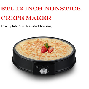 Plaque chauffante ETL 1200W, plaque à crêpes, 12 pouces, antiadhésive, appareil à crêpes, appareil à pancakes, épandeur de pâte et spatule - Product Image 3