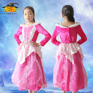 Robe de princesse rose avec couronne pour filles, tenue de fête costumée - Product Image 3