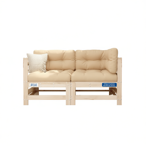 Sofá de Jardín de Tela Oxford Beige, Cojín de Algodón PP de 25.0 Pulgadas, Muebles Elegantes para Exteriores, Dos Plazas, Duradero - Product Image 1