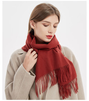 Shawl Wool Wholesale Solid Color Shawl 100% Wool Scarf Winter Scarf Cashmere Shawl Knitted Scarf Wool For Women