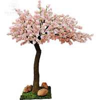 Grand arbre artificiel d'extérieur en feuilles de faux érable orange japonais pour l'automne, arbre d'érable rouge artificiel pour mariage