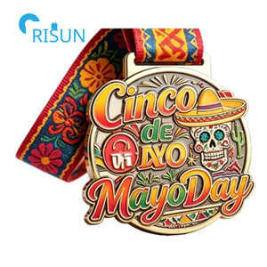 Médailles personnalisées Mexique, nourriture mexicaine, <span class=keywords><strong>musique</strong></span>, crâne, Fiesta, carnaval, Cinco de Mayo, fête, médaillon, médaille personnalisée Cinco de Mayo - Product Image 4