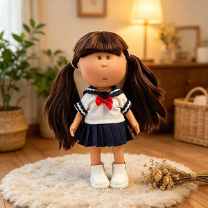 Solo Ropa para Muñeca <span class=keywords><strong>Mia</strong></span> Potato de 30 cm, Estilo Español, Vestido Azul Oscuro, Rosa, Blanco y Marino, Conjunto Completo para Muñeca - Product Image 3