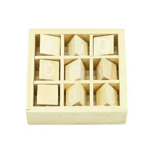 Bambini Indoor Puzzle giochi da tavolo in legno Tic Tac Toe gioco giochi da tavolo per bambini