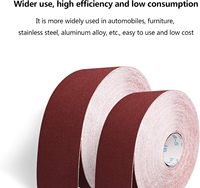 Bande abrasive en papier de verre rouge 100 mm x 25 m, feuille abrasive en tissu émeri, rouleau de papier de verre pour le polissage et le meulage de l'automobile, des meubles et du métal