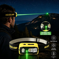 Linterna Frontal LED Recargable Ligera de 66g, 470 Lúmenes, USB C, Sensor de Movimiento, con Luz Roja para Camping, Senderismo y Correr