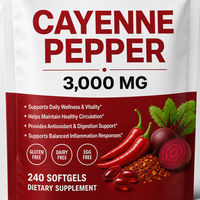 240 gélules de piment de Cayenne et de pépins de raisin, soutien antioxydant naturel de qualité supérieure, compléments alimentaires à base de plantes pour adultes