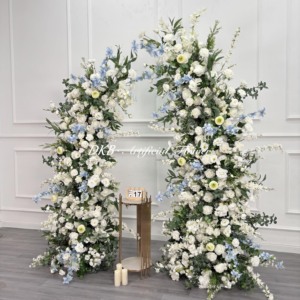 Arco de Flores en Forma de Cuerno para Decoración de Eventos, Fondo de Decoración de Bodas con Rosas y Flores Matutinas - Product Image 3