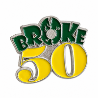 Vente en gros de pin's de revers personnalisés avec logo d'entreprise, en métal plaqué argent, cadeau promotionnel, pour événement majeur 50e anniversaire