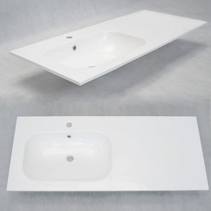 Lavabo da appoggio con foro per rubinetto singolo, lavabo portatile per hotel, mobile sospeso, lavabo integrato con rubinetto singolo - Product Image 5