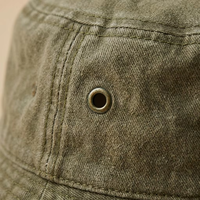 Chapeau Bob en Coton Lavé Vert Olive Vintage de Haute Qualité avec Logo Personnalisé, Casquette de Pêcheur Unie pour l'Extérieur, Protection Solaire, OEM