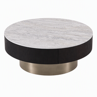 Table basse minimaliste en fer rond embossé pour salon