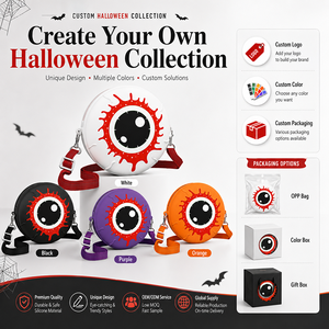 Glow in the Dark Halloween Eyeball Crossbody Bag Silicone <b>Candy</b> Bag Cute Spooky Party Gift Accessory for Kids Adults Wholesale - Product Image 6