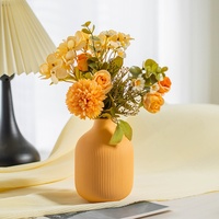 Vase en céramique transfrontalier en stock à pigment pur mat pour la décoration intérieure salon bureau hôtel-vase à fleurs d'art décoratif
