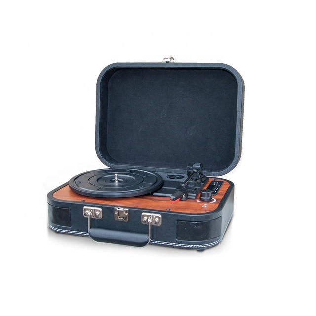 Vintage Retro Portable BT Modern Multiple Gramophone Phono Vinyl Disc Record Player Turntable With Speakers