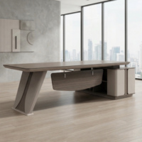 Meubles de bureau contemporains élégants, bureau d'ordinateur modulaire haut de gamme, durable, bureau de direction pour le bureau du PDG, immeuble de bureaux