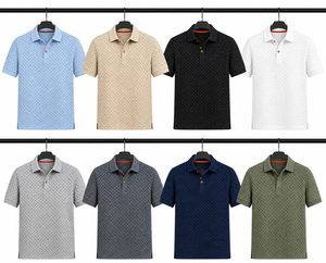 T-shirt décontracté en coton tricoté uni à manches courtes pour homme, coupe classique, impression personnalisée pour l'été - Product Image 1