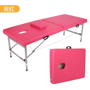 Lit de massage en acier inoxydable au design moderne, cuir synthétique, meuble pliable durable pour salon de beauté, facile à transporter pour les extensions de cils - Product Image 5
