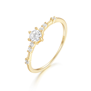 CANNER Simple Fine Jewelry 925 Silver 18K Gold Plated 5MM 3MM 5A White Cubic Zirconia <b>Fingers</b> <b>Ring</b> for Women Wedding - Product Image 1