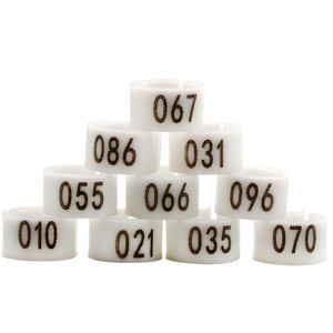 Fabrieksprijs Plastic Kwartel Duif Voetring 8Mm Vogelbeenbanden Witte Kleur Duivenpoot Ring Met Nummer - Product Image 1