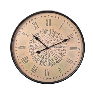 <span class=keywords><strong>Horloge</strong></span> <span class=keywords><strong>murale</strong></span> rétro en métal vintage de <span class=keywords><strong>80</strong></span> <span class=keywords><strong>cm</strong></span>, grande fleur, affichage à quartz à face unique, design d'aiguille rustique pour la maison, le salon - Product Image 2