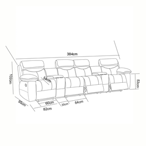 Canapé en cuir inclinable électrique de luxe pour home <span class=keywords><strong>cinéma</strong></span> avec porte-gobelets et console – Mobilier contemporain pour salon d'appartement et <span class=keywords><strong>cinéma</strong></span> - Product Image 6