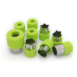 9pcs Plastic Vegetable &amp; Fruit Cutter <strong>Salad</strong> <strong>Master</strong> &amp; Cookie Decorative Food for Kids Baking - Product Image 1