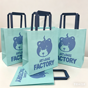 Sac en papier recyclable imprimé sur mesure, emballage pour vêtements, sac en papier kraft brun pour cadeaux avec poignée - Product Image 2