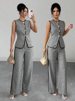 Nouvel ensemble de costume pour femme, vente en gros, veste, pantalon uni, décontracté, version coréenne, haute qualité