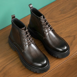 Botas de Trabajo Británicas Modelo 2026, Botas de Cuero de Caña Alta con Suela Gruesa, Botas de Cuero Genuino para Hombre - Product Image 6