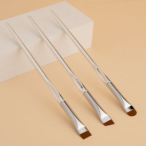 YRX Juego de 3 Pinceles para Cejas y Delineador de Ojos, Pincel Plano Angulado Plateado, Pincel Plano para Corrector, Pincel Superfino para Cejas - Product Image 2