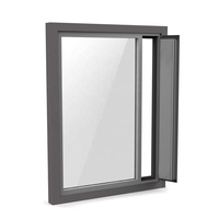 Fenêtre en aluminium à ouverture oscillo-battante avec micro-ventilation, double vitrage trempé, insonorisée et à rupture de pont thermique pour villa moderne