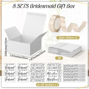 Boîtes de demande en mariage pour demoiselles d'honneur abricot, boîtes cadeaux de mariage avec couvercles, boîte de demande en mariage pour fête de mariage - Product Image 2