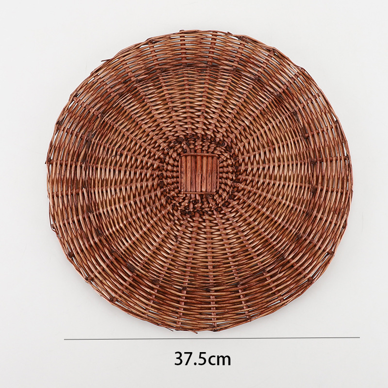 Décoration murale en tissage de saule-marron rouge-375cm